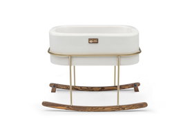 Hanah Home Cuna Hier Metal - Blanco, Dorado